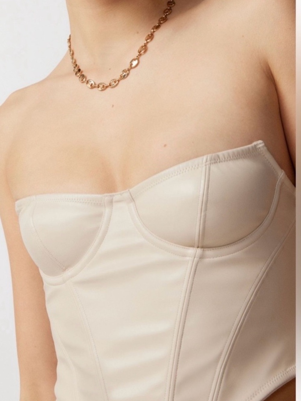 Urban Outfitters Cream Strapless Bustier Top